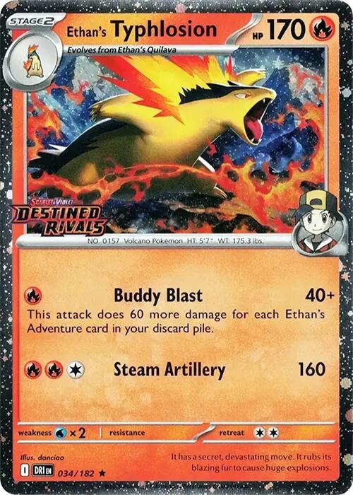 Ethan's Typhlosion (034/182) (Destined Rivals Stamp) [Scarlet & Violet: Destined Rivals] | Deep Dive Games St. Marys
