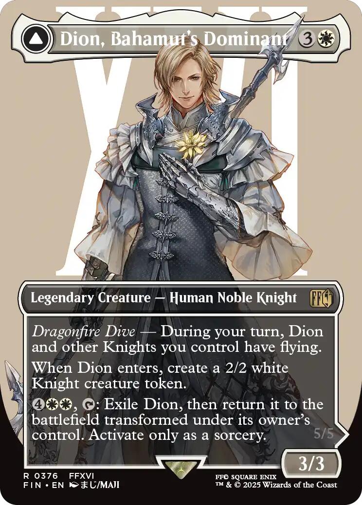 Dion, Bahamut's Dominant // Bahamut, Warden of Light (Borderless) [FINAL FANTASY] | Deep Dive Games St. Marys