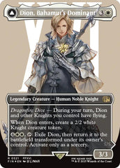 Dion, Bahamut's Dominant // Bahamut, Warden of Light (Borderless) (Surge Foil) [FINAL FANTASY] | Deep Dive Games St. Marys