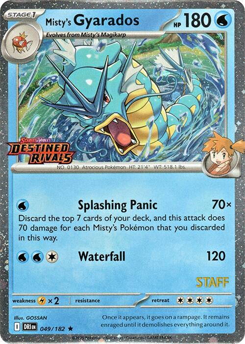 Misty's Gyarados (049/182) (Prerelease Staff) [Scarlet & Violet: Destined Rivals] | Deep Dive Games St. Marys