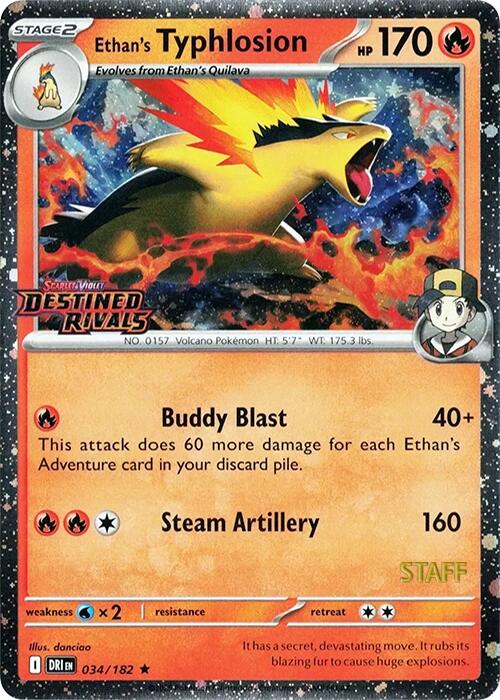 Ethan's Typhlosion (034/182) (Prerelease Staff) [Scarlet & Violet: Destined Rivals] | Deep Dive Games St. Marys