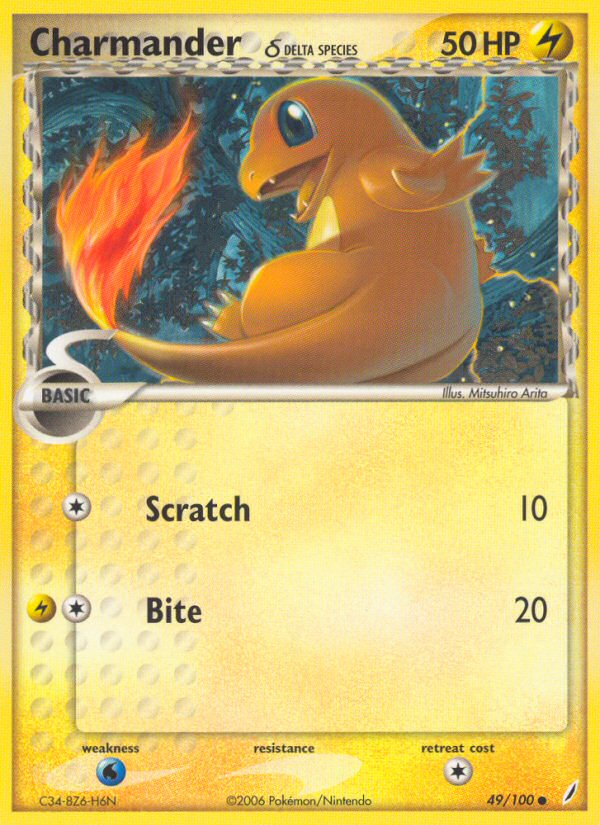 Charmander (49/100) (Delta Species) [EX: Crystal Guardians] | Deep Dive Games St. Marys