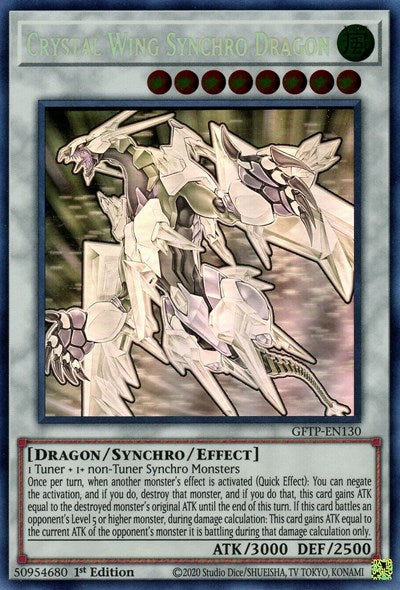 Crystal Wing Synchro Dragon [GFTP-EN130] Ghost Rare | Deep Dive Games St. Marys