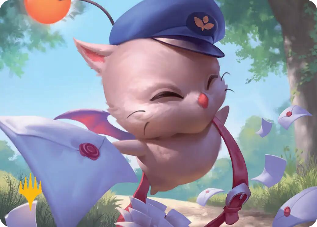 Delivery Moogle Art Card (Gold-Stamped Planeswalker Symbol) [FINAL FANTASY Art Series] | Deep Dive Games St. Marys