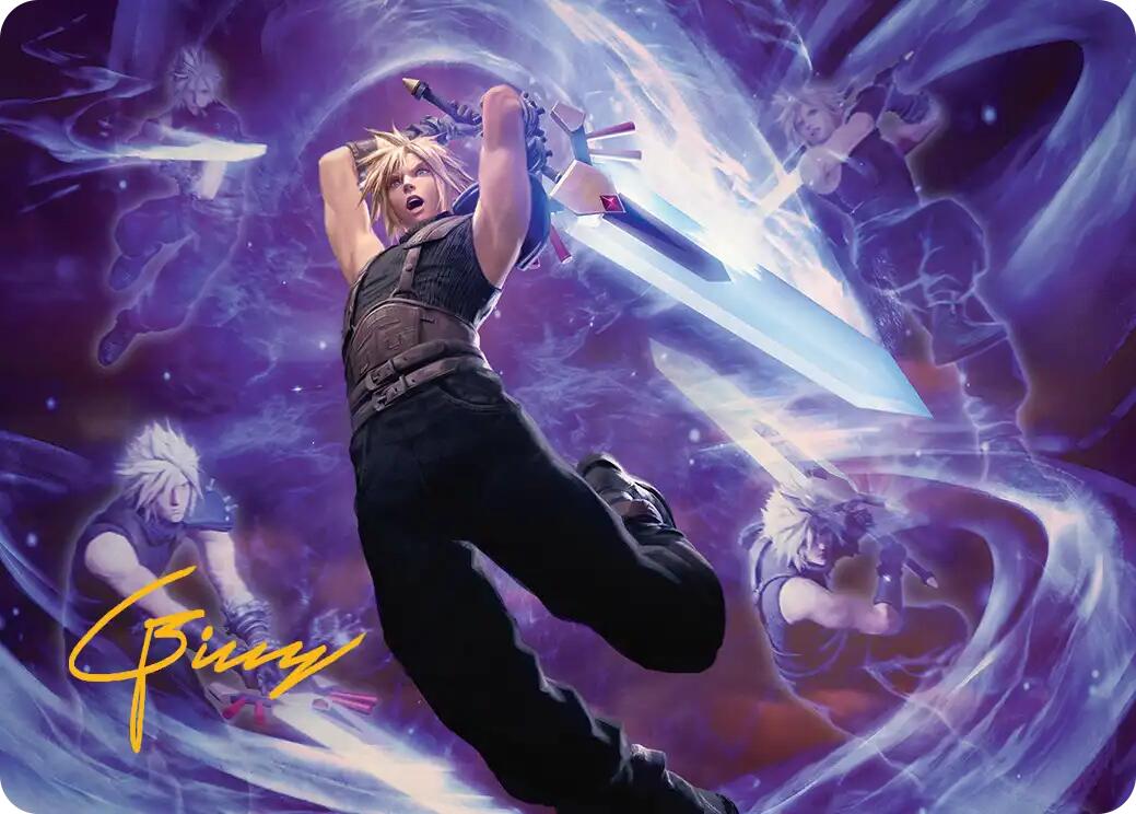 Cloud's Limit Break Art Card (Gold-Stamped Signature) [FINAL FANTASY Art Series] | Deep Dive Games St. Marys
