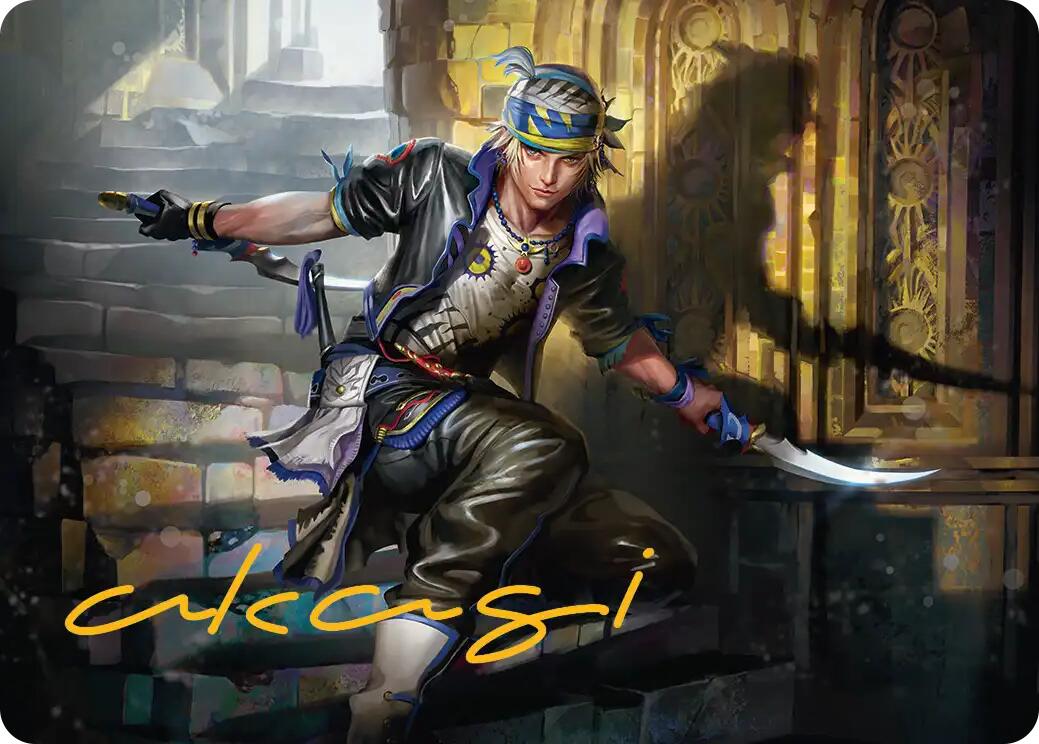 Locke Cole Art Card (Gold-Stamped Signature) [FINAL FANTASY Art Series] | Deep Dive Games St. Marys
