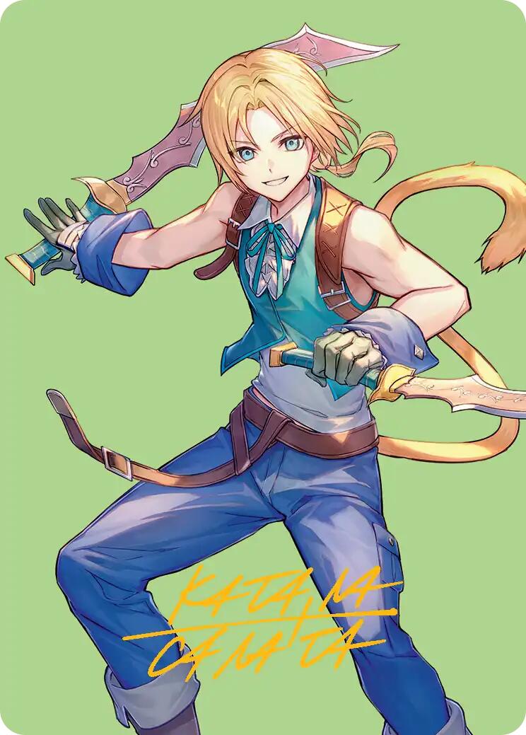 Zidane, Tantalus Thief Art Card (Gold-Stamped Signature) [FINAL FANTASY Art Series] | Deep Dive Games St. Marys