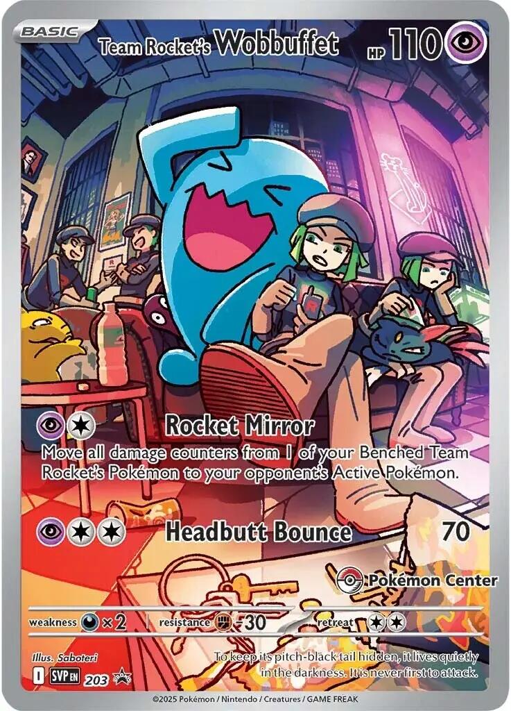 Team Rocket's Wobbuffet (203) (Pokemon Center Exclusive) [Scarlet & Violet: Black Star Promos] | Deep Dive Games St. Marys