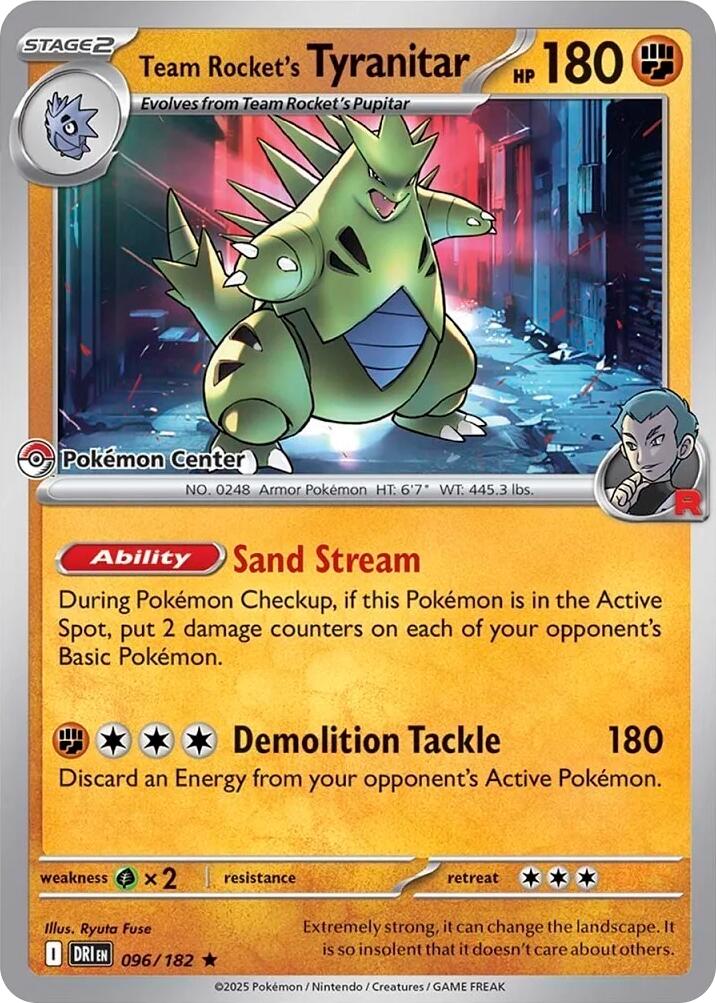 Team Rocket's Tyranitar (096/182) (Pokemon Center Exclusive) [Miscellaneous Cards] | Deep Dive Games St. Marys