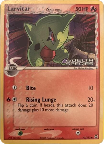 Larvitar (73/113) (Delta Species) (Stamped) [Miscellaneous Cards] | Deep Dive Games St. Marys