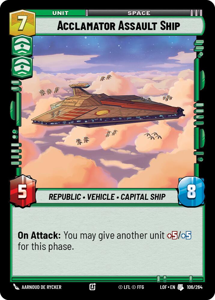 Acclamator Assault Ship (106/264) (106/264) [Legends of the Force] | Deep Dive Games St. Marys