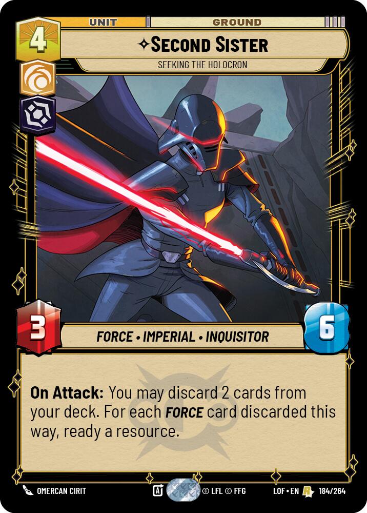 Second Sister - Seeking the Holocron (184/264) (184/264) [Legends of the Force] | Deep Dive Games St. Marys
