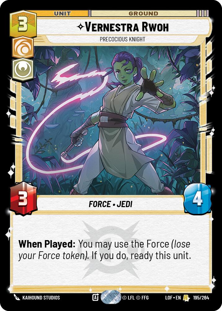 Vernestra Rwoh - Precocious Knight (195/264) (195/264) [Legends of the Force] | Deep Dive Games St. Marys