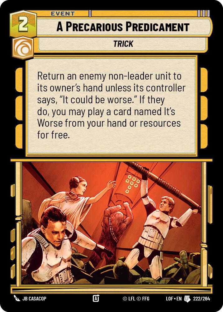 A Precarious Predicament (222/264) (222/264) [Legends of the Force] | Deep Dive Games St. Marys