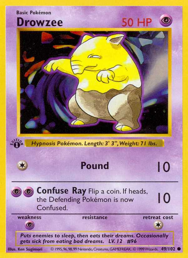 Drowzee (49/102) (Shadowless) [Base Set 1st Edition] | Deep Dive Games St. Marys