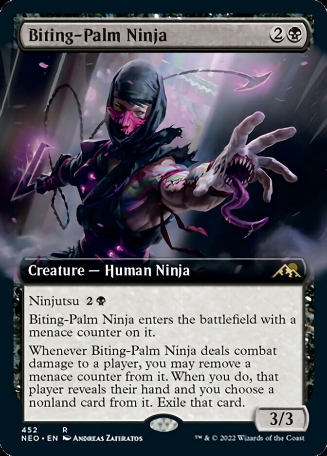 Biting-Palm Ninja (Extended Art) [Kamigawa: Neon Dynasty] | Deep Dive Games St. Marys