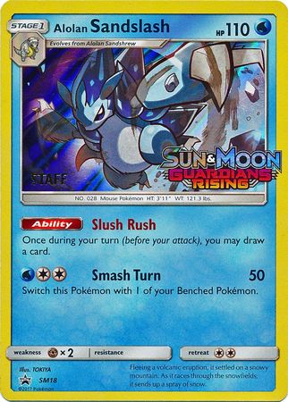 Alolan Sandslash (SM18) (Staff Prerelease Promo) [Sun & Moon: Black Star Promos] | Deep Dive Games St. Marys