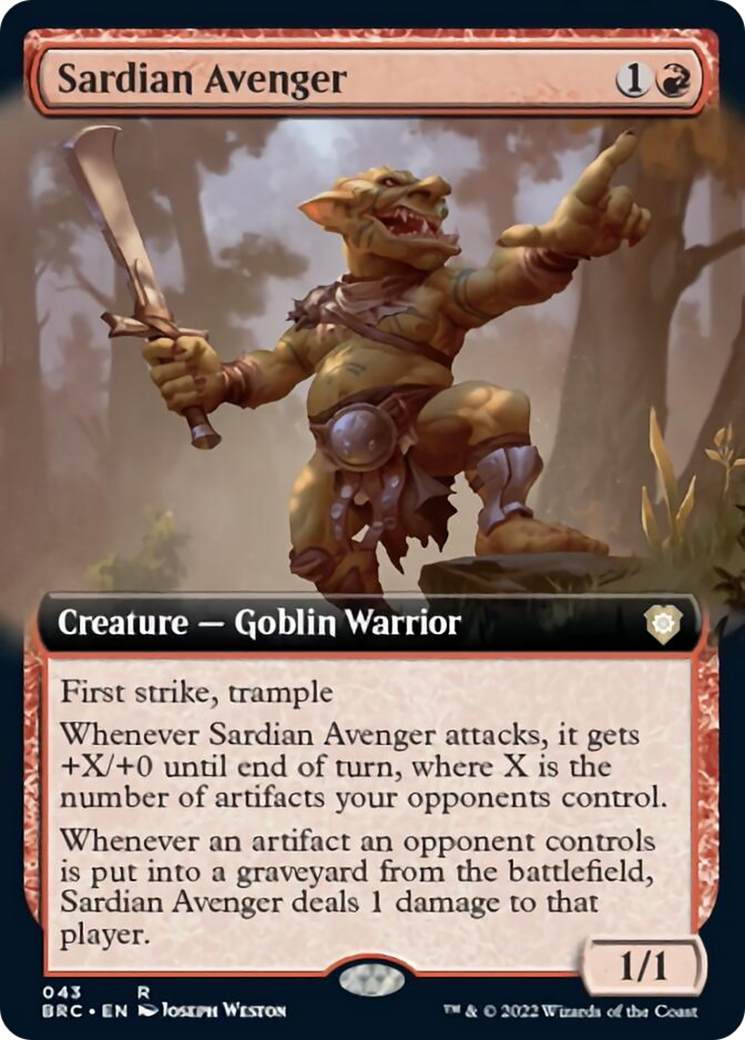 Sardian Avenger (Extended Art) [The Brothers' War Commander] | Deep Dive Games St. Marys