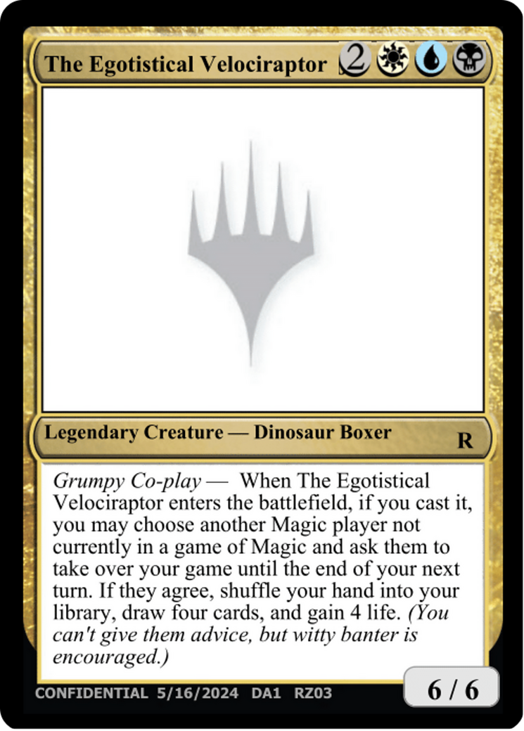 The Egotistical Velociraptor [Mystery Booster 2 Playtest Cards] | Deep Dive Games St. Marys