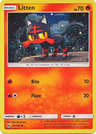 Litten (24/149) (Cosmos Holo) [Sun & Moon: Base Set] | Deep Dive Games St. Marys