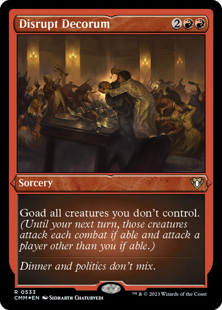 Disrupt Decorum (Foil Etched) [Commander Masters] | Deep Dive Games St. Marys