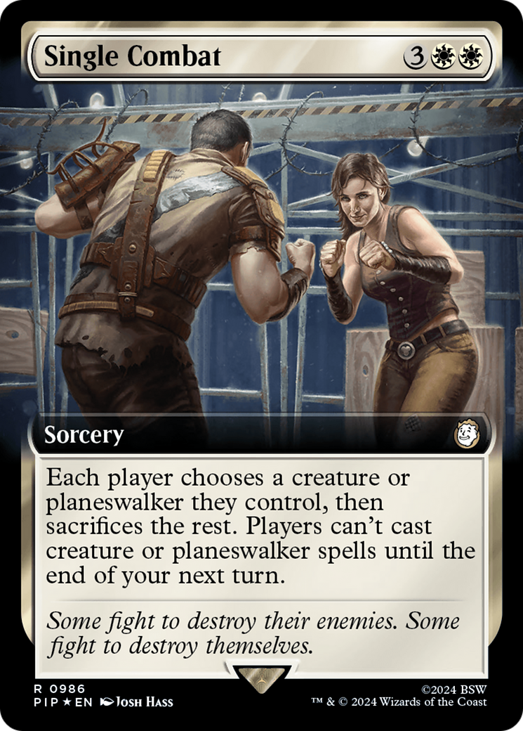 Single Combat (Extended Art) (Surge Foil) [Fallout] | Deep Dive Games St. Marys