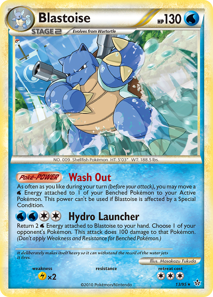 Blastoise (13/95) [HeartGold & SoulSilver: Unleashed] | Deep Dive Games St. Marys