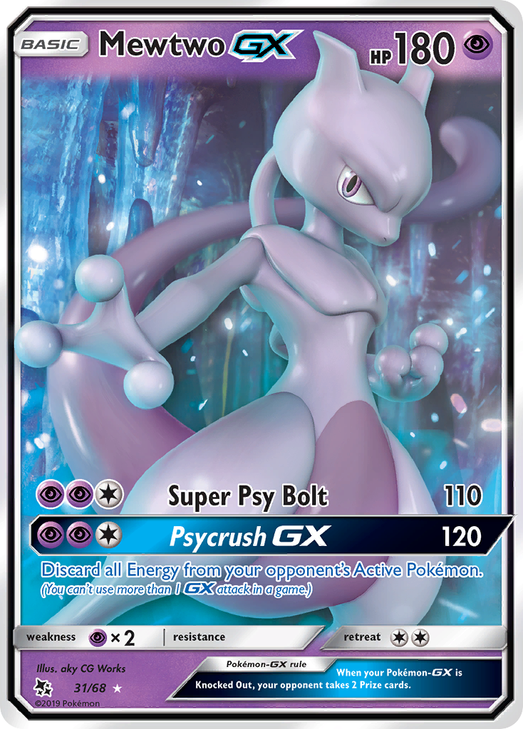 Mewtwo GX (31/68) [Sun & Moon: Hidden Fates] | Deep Dive Games St. Marys