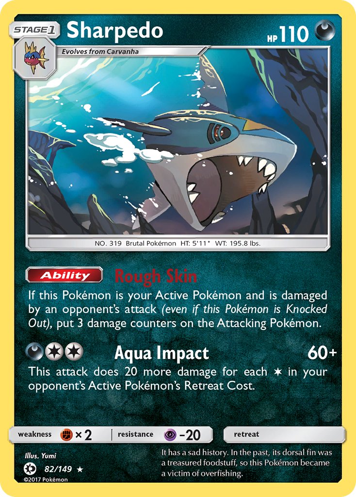 Sharpedo (82/149) (Cosmos Holo) (Blister Exclusive) [Sun & Moon: Base Set] | Deep Dive Games St. Marys