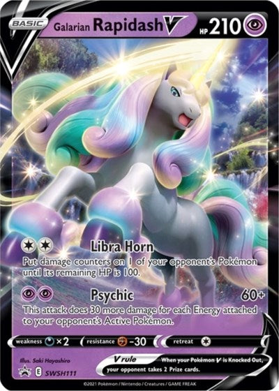 Galarian Rapidash V (SWSH111) (Jumbo Card) [Sword & Shield: Black Star Promos] | Deep Dive Games St. Marys