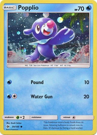 Popplio (39/149) (Cosmos Holo) [Sun & Moon: Base Set] | Deep Dive Games St. Marys