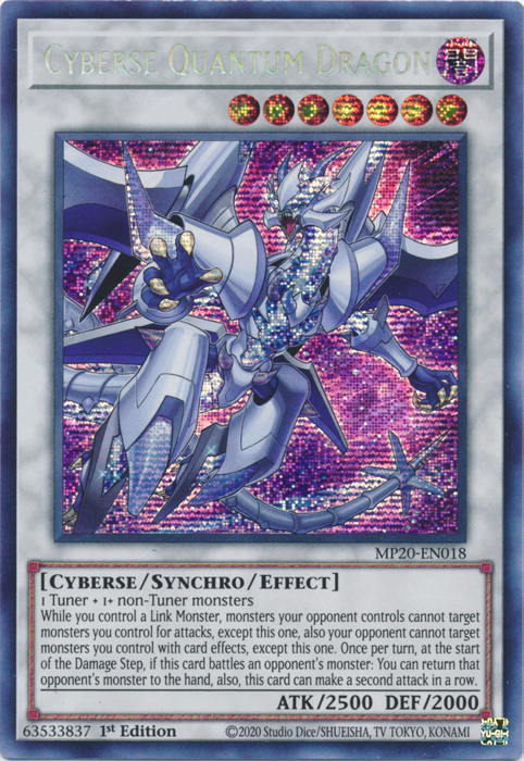 Cyberse Quantum Dragon [MP20-EN018] Prismatic Secret Rare | Deep Dive Games St. Marys