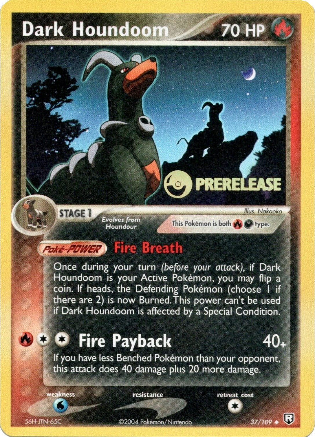 Dark Houndoom (37/109) (Prerelease Promo) [EX: Team Rocket Returns] | Deep Dive Games St. Marys