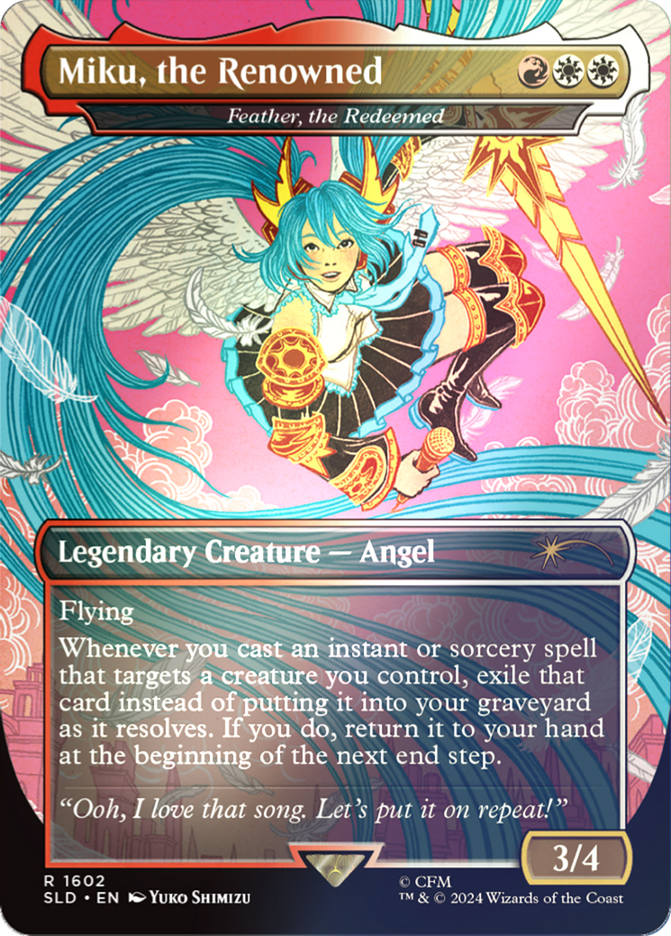 Miku, the Renowned - Feather, the Redeemed (Rainbow Foil) [Secret Lair Drop Series] | Deep Dive Games St. Marys