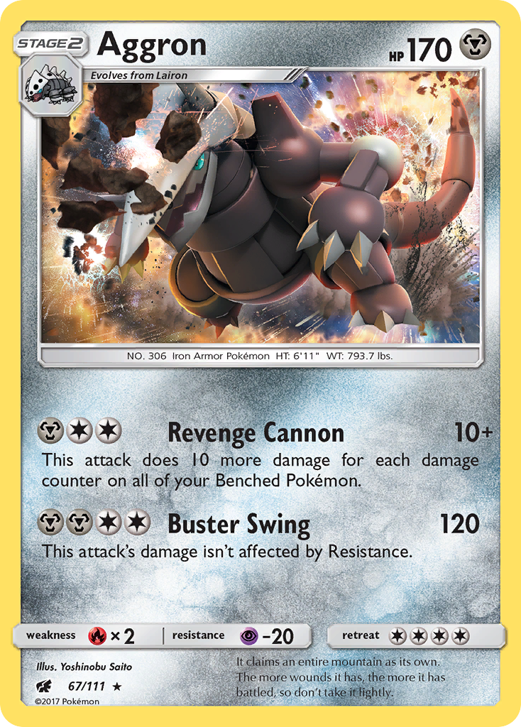 Aggron (67/111) [Sun & Moon: Crimson Invasion] | Deep Dive Games St. Marys