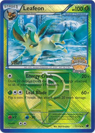 Leafeon (11/116) (Regional Championship Promo Staff) [Black & White: Plasma Freeze] | Deep Dive Games St. Marys