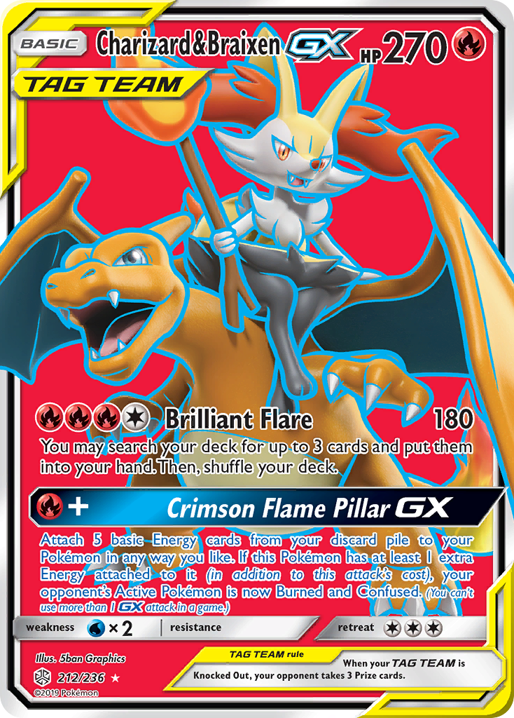 Charizard & Braixen GX (212/236) [Sun & Moon: Cosmic Eclipse] | Deep Dive Games St. Marys