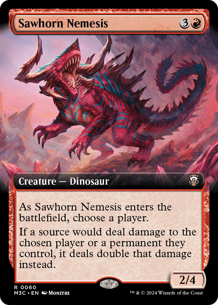 Sawhorn Nemesis (Extended Art) [Modern Horizons 3 Commander] | Deep Dive Games St. Marys