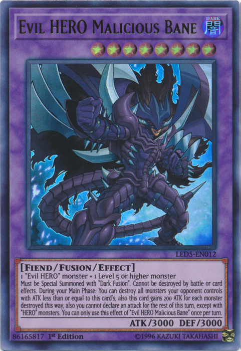 Evil Hero Malicious Bane [LED5-EN012] Ultra Rare | Deep Dive Games St. Marys