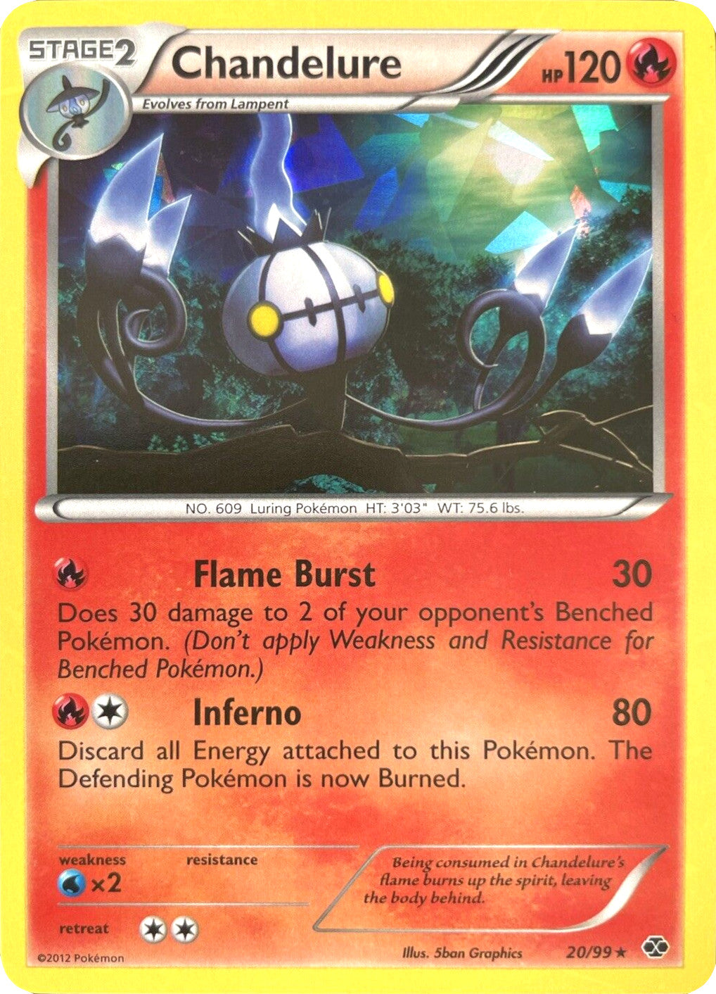 Chandelure (20/99) (Cracked Ice Holo) [Black & White: Next Destinies] | Deep Dive Games St. Marys