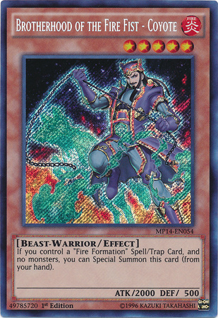 Brotherhood of the Fire Fist - Coyote [MP14-EN054] Secret Rare | Deep Dive Games St. Marys