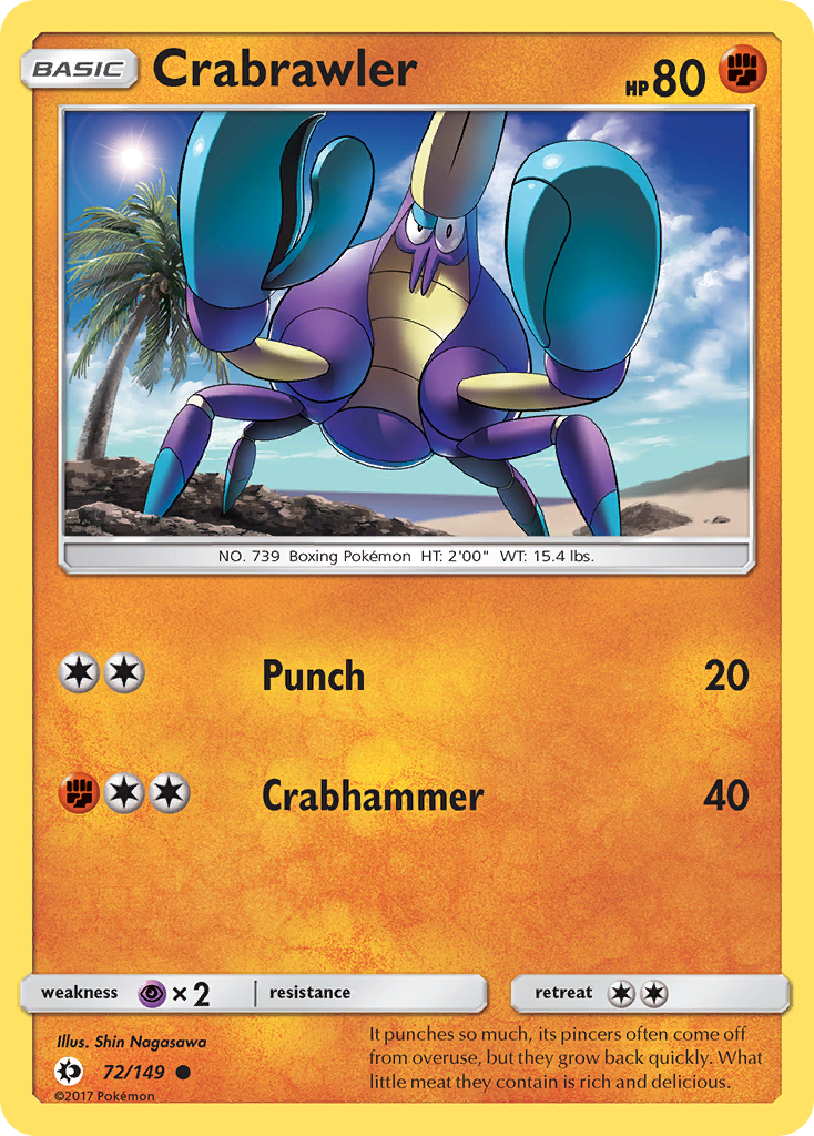 Crabrawler (72/149) [Sun & Moon: Base Set] | Deep Dive Games St. Marys