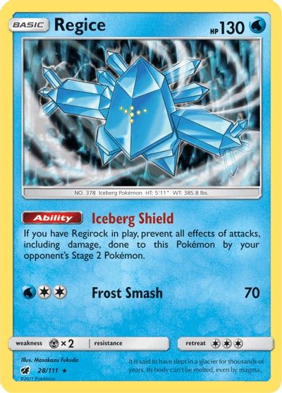 Regice (28/111) [Sun & Moon: Crimson Invasion] | Deep Dive Games St. Marys