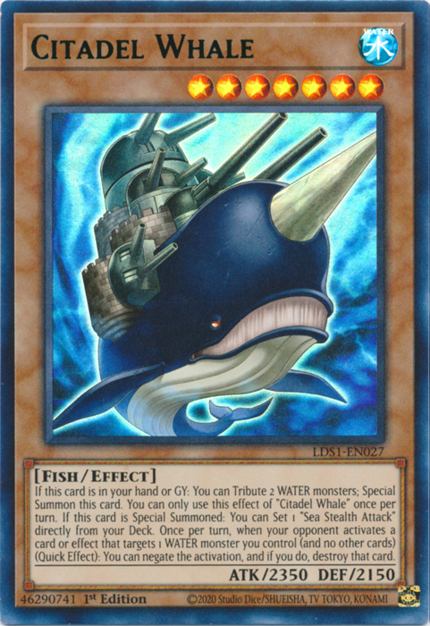 Citadel Whale (Green) [LDS1-EN027] Ultra Rare | Deep Dive Games St. Marys