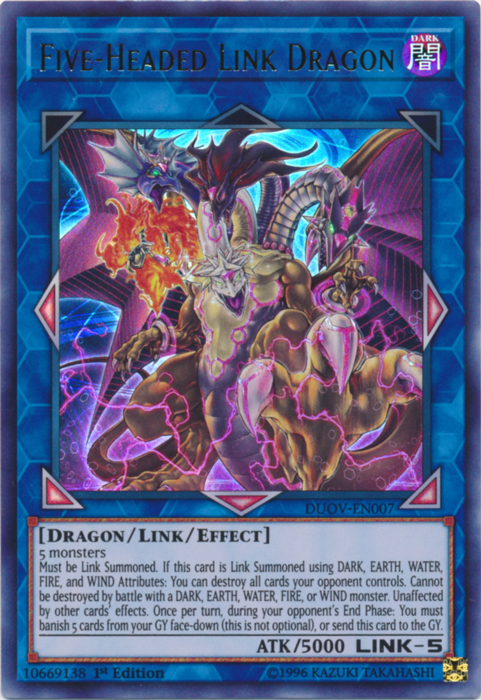 Five-Headed Link Dragon [DUOV-EN007] Ultra Rare | Deep Dive Games St. Marys