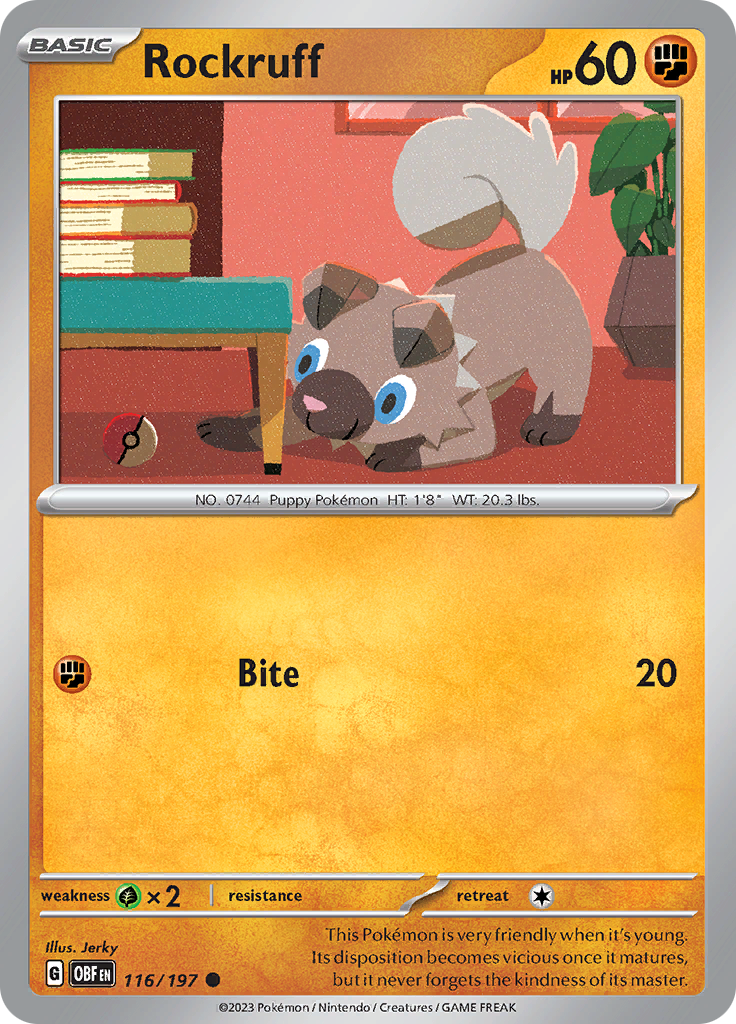 Rockruff (116/197) [Scarlet & Violet: Obsidian Flames] | Deep Dive Games St. Marys