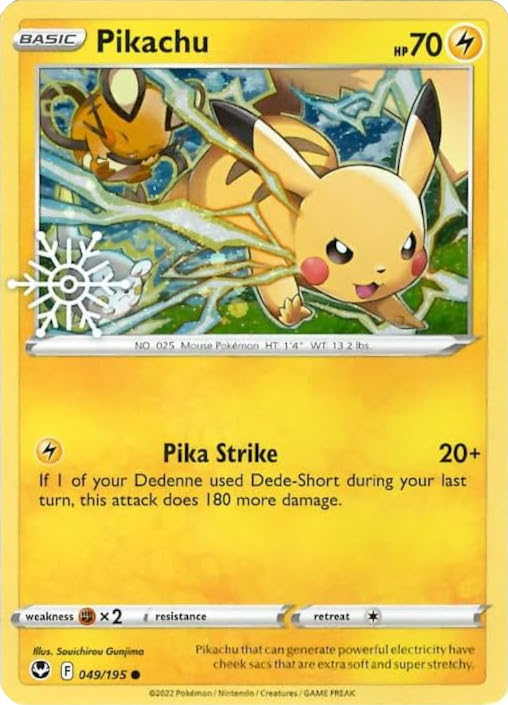 Pikachu (049/195) (Holiday Calendar) [Sword & Shield: Silver Tempest] | Deep Dive Games St. Marys