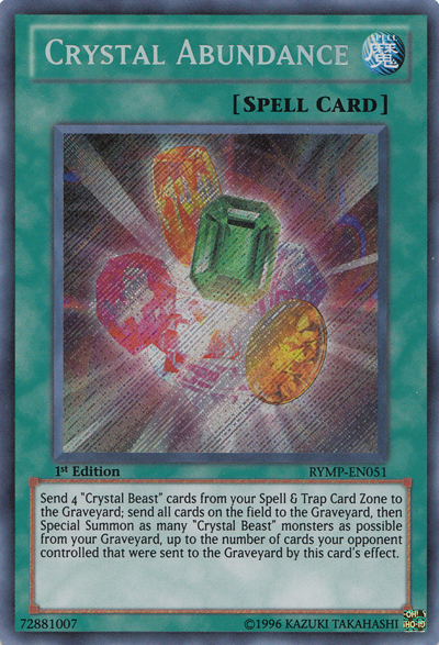 Crystal Abundance [RYMP-EN051] Secret Rare | Deep Dive Games St. Marys