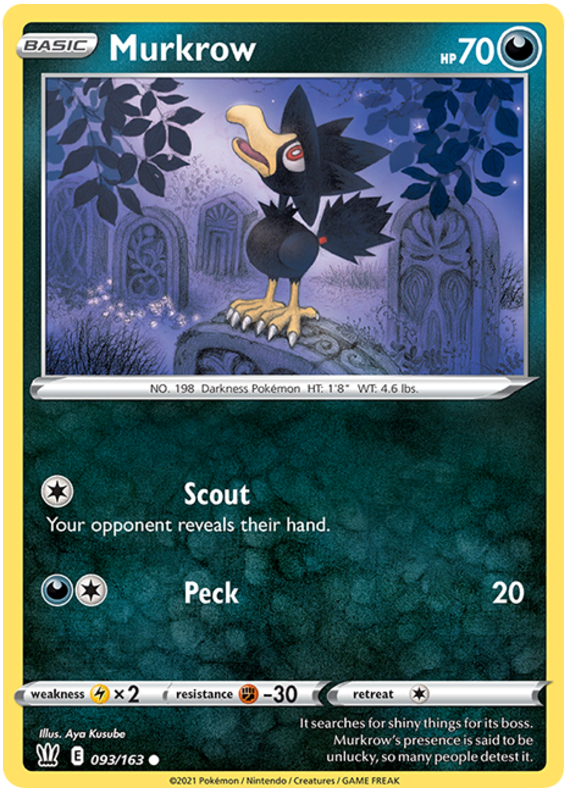 Murkrow (093/163) [Sword & Shield: Battle Styles] | Deep Dive Games St. Marys