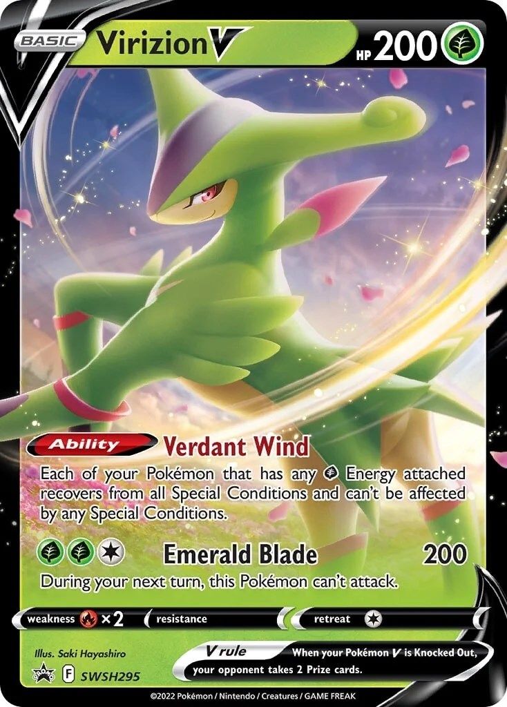 Virizion V (SWSH295) (Jumbo Card) [Sword & Shield: Black Star Promos] | Deep Dive Games St. Marys